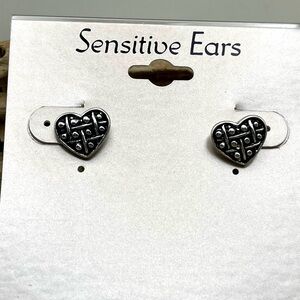 Heart-Shaped Silver Earrings for Sensitive Ears